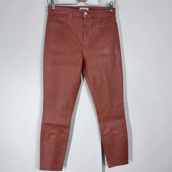 L'AGENCE Margo High Wasted Mocha Brown Coated‎ Jeans, 28 NWOT - Picture 6 of 16